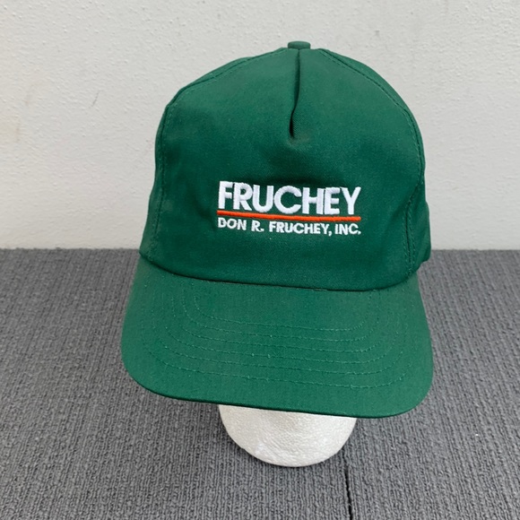Vintage Fruchey Snapback Hat Mens OSFA Green Baseball Cap P Caps Made in USA - Picture 1 of 13